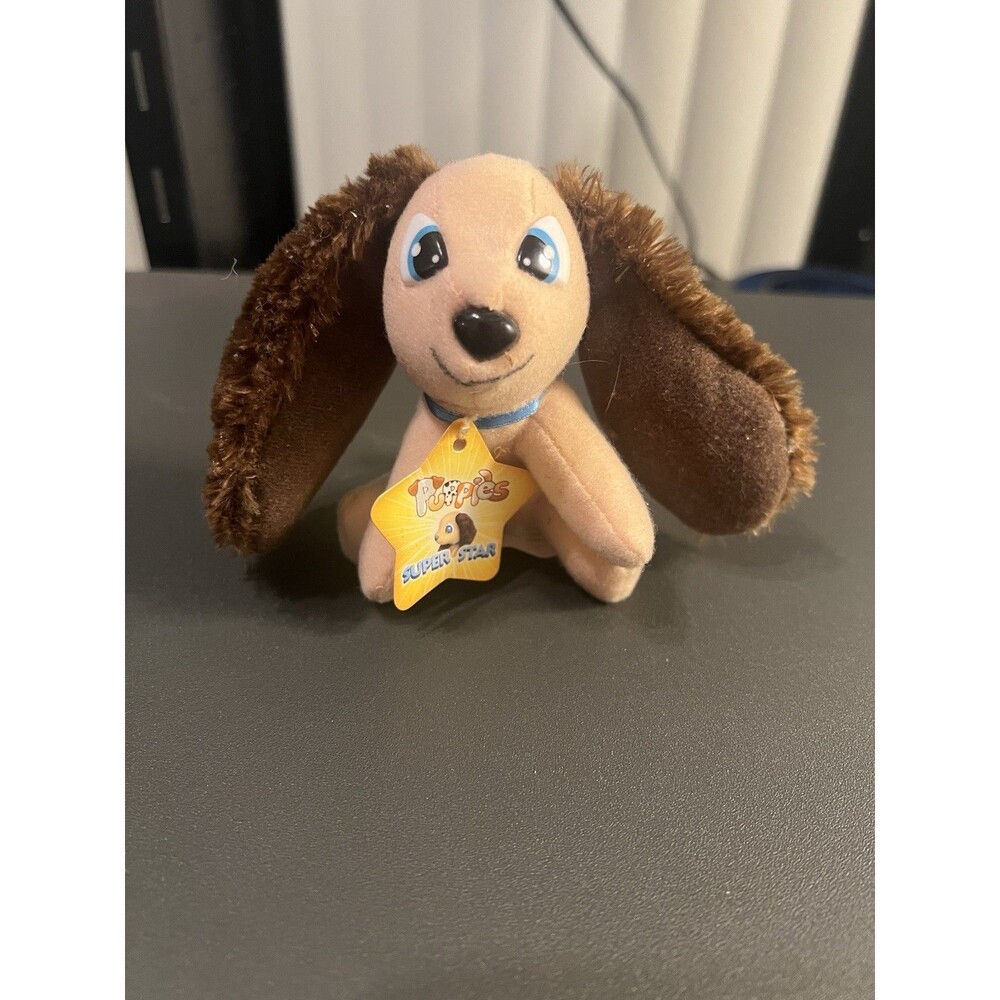 Wendy's Oldemark 'Puppies, Superstar' Plush Long Ear Puppy Dog 4" Used W/ TAG
